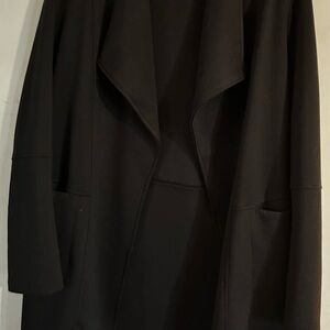 Womens Black Open-Front Coat Max Studio Size Medium